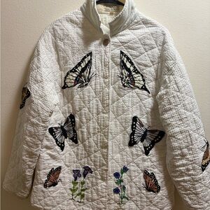 White Butterfly Quilt Jacket vintage PMG collection HTF